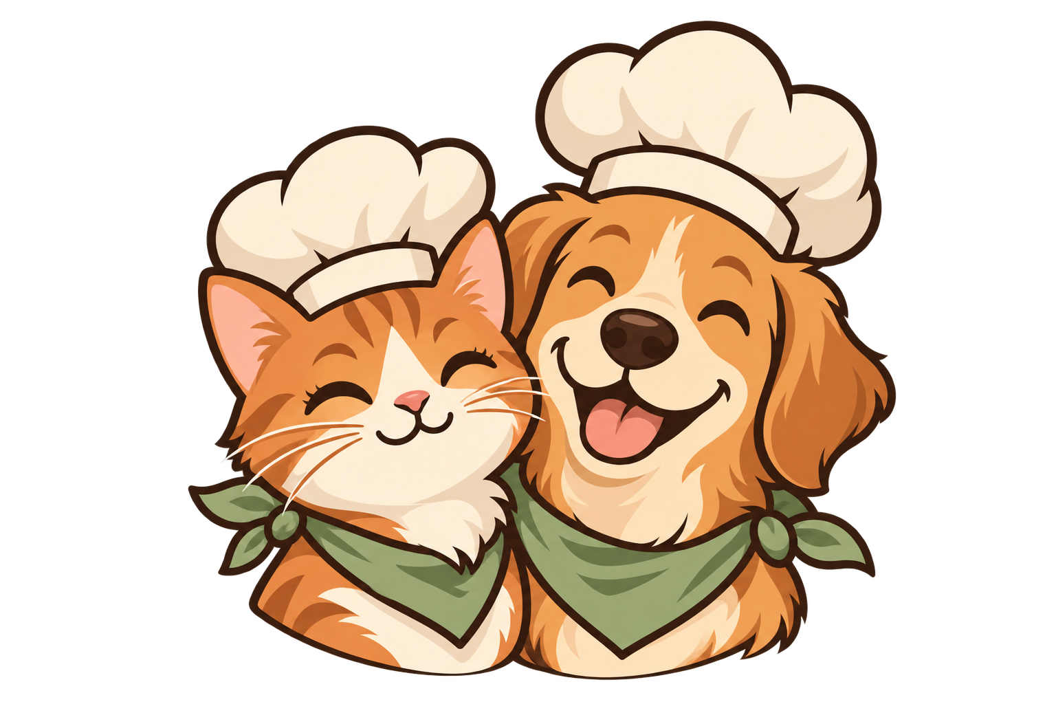 A friendly cat and dog emblem